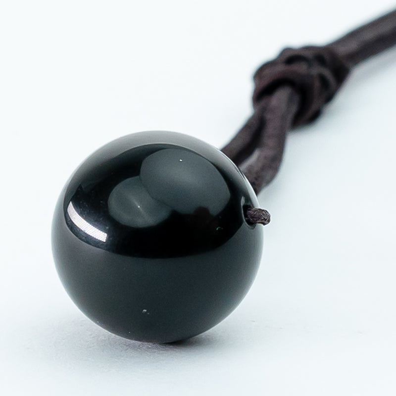 "Obsidian Bead Pendant: Symbol of Protection, Balance, and Inner Strength"