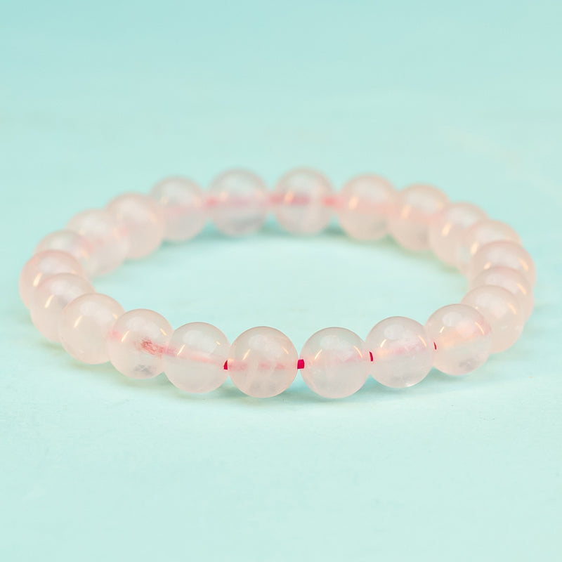 "Embrace of Love: The Tender Charm of a Rose Quartz Bracelet"