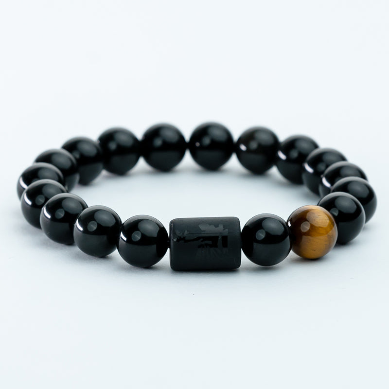 "Harmonizing Energies: The Black Obsidian Zodiac Bracelet"