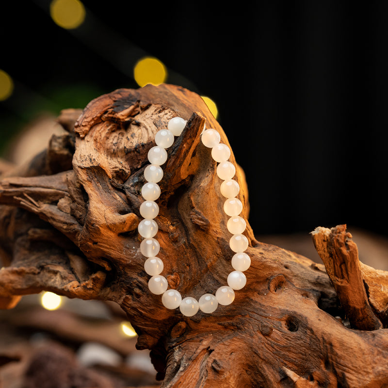 "Radiant Purity: The Divine Essence of a White Quartz Bracelet"