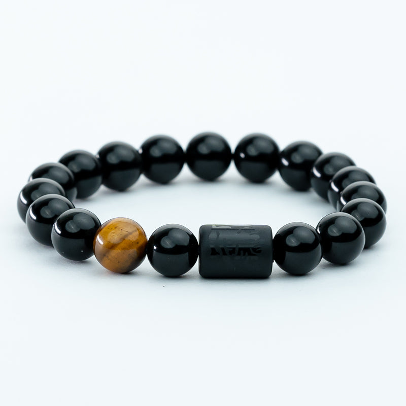 "Harmonizing Energies: The Black Obsidian Zodiac Bracelet"