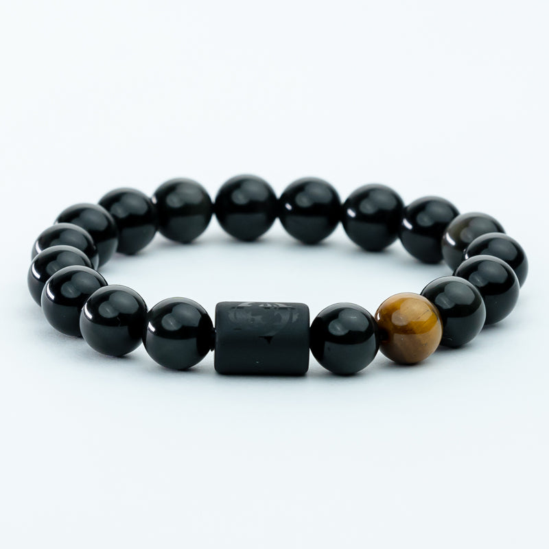 "Harmonizing Energies: The Black Obsidian Zodiac Bracelet"