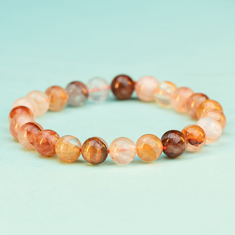 "Gentle Guardian of Love: Cherry Blossom Quartz Bracelet - A Symbol of Emotional Healing and Inner Peace"