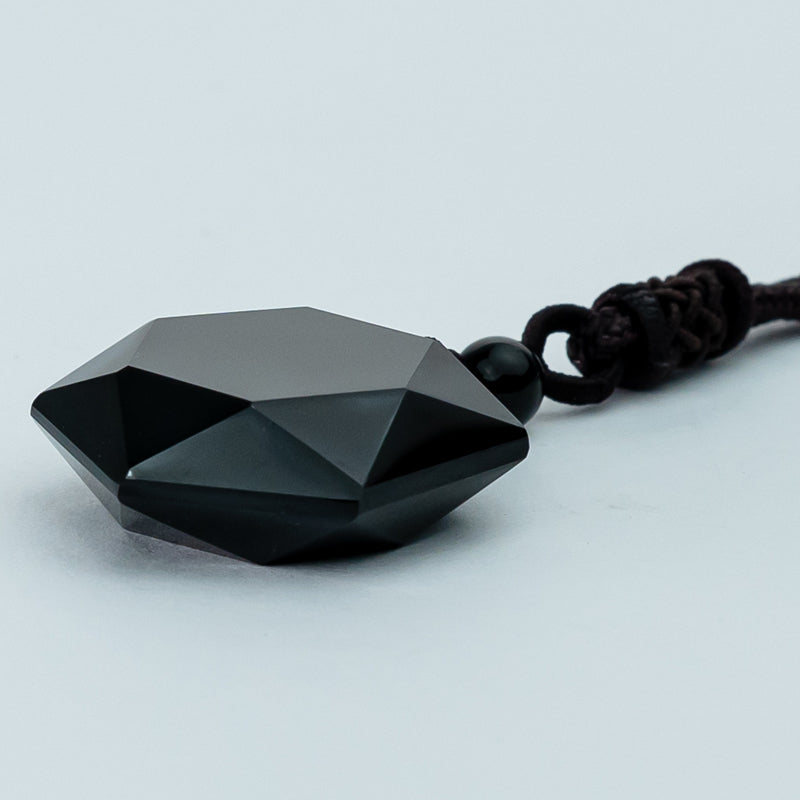 "Obsidian Six-Pointed Star Pendant: Strength, Protection, and Balance"