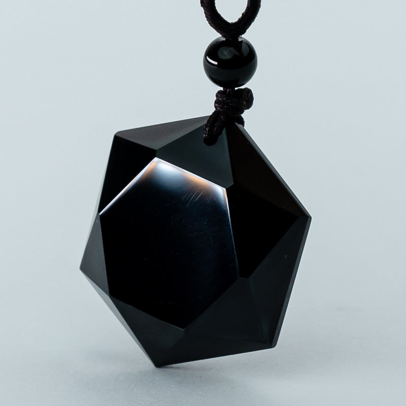 "Obsidian Six-Pointed Star Pendant: Strength, Protection, and Balance"