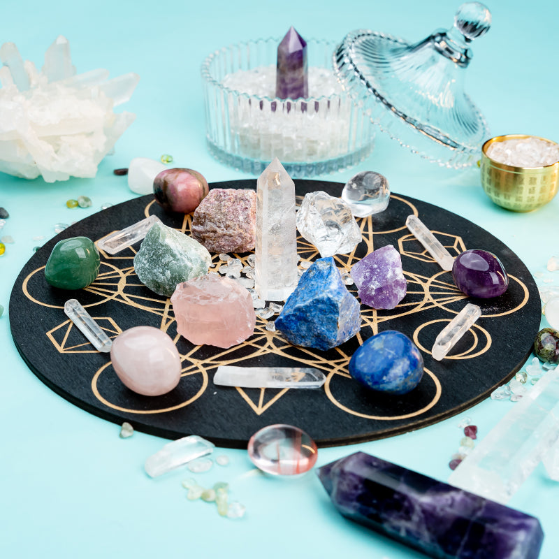 Heartfelt Connections: A Crystal Grid Kit for Enhancing Love and Friendship