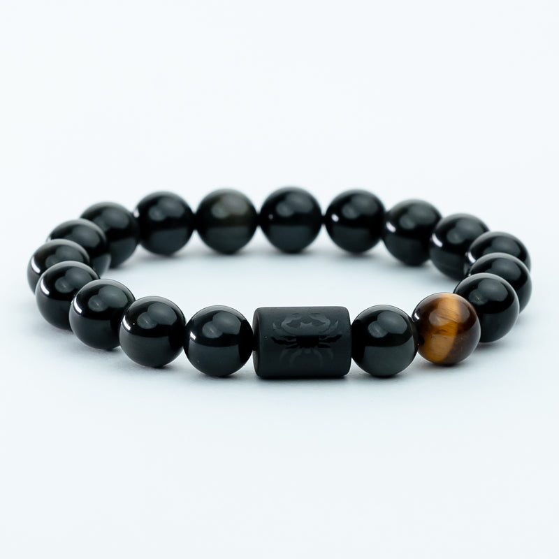 "Harmonizing Energies: The Black Obsidian Zodiac Bracelet"