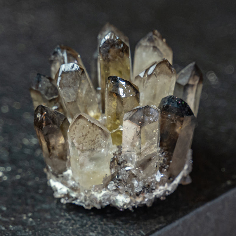 Smoky Quartz Cluster - Wisdom's Guiding Light in Clear Vision