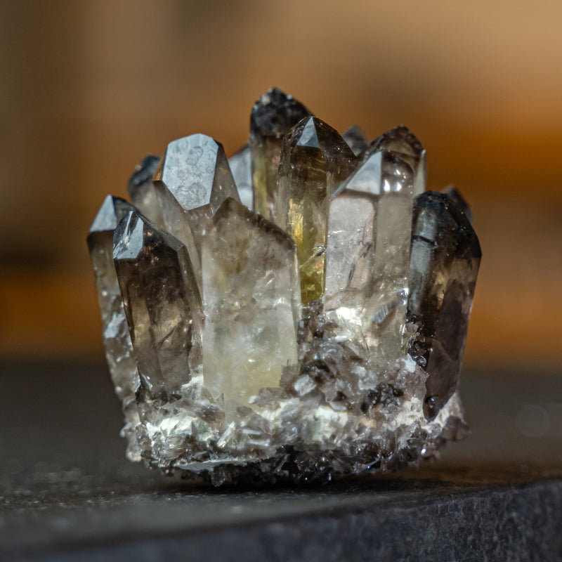 Smoky Quartz Cluster - Wisdom's Guiding Light in Clear Vision