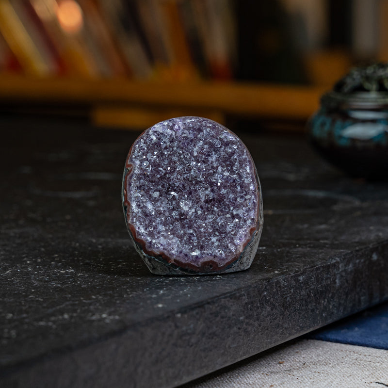 Natural amethyst geode; crystal ornaments, crystal healing, aura charging, chakra crystal