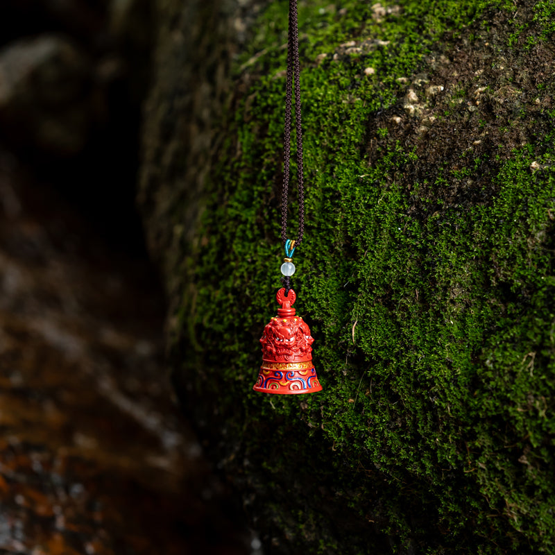 "Divine Echoes: The Cinnabar Bell Pendant for Rituals and Divination"