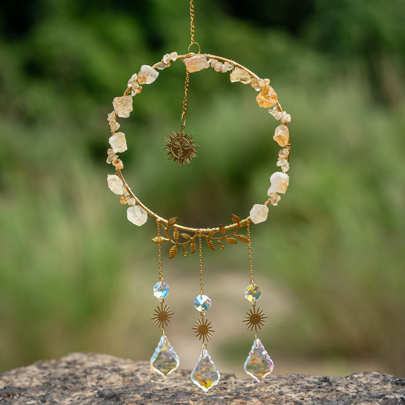 "Harmonizing Prosperity: The Enchanting Power of Citrine Wind Chime Pendants"