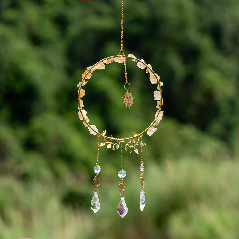 "Harmonizing Prosperity: The Enchanting Power of Citrine Wind Chime Pendants"