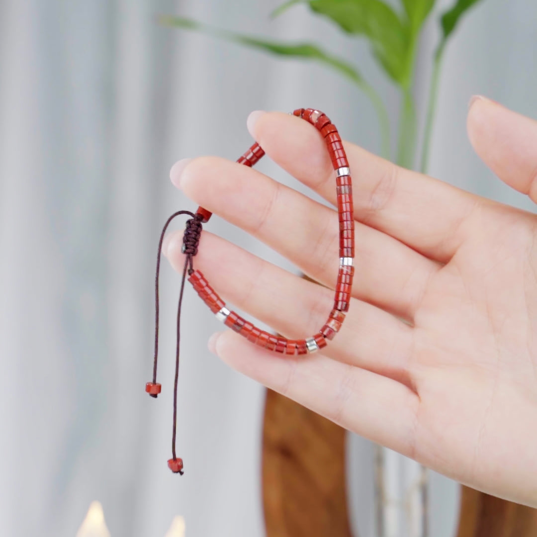 Natural crystal stone red agate bracelet Africa Turquoise Bracelet - Boho couple bracelets 2025 energy jewelry, Perfect for Casual Attire or Vacation