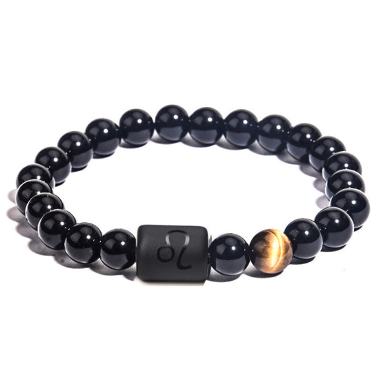 "Harmonizing Energies: The Black Obsidian Zodiac Bracelet"